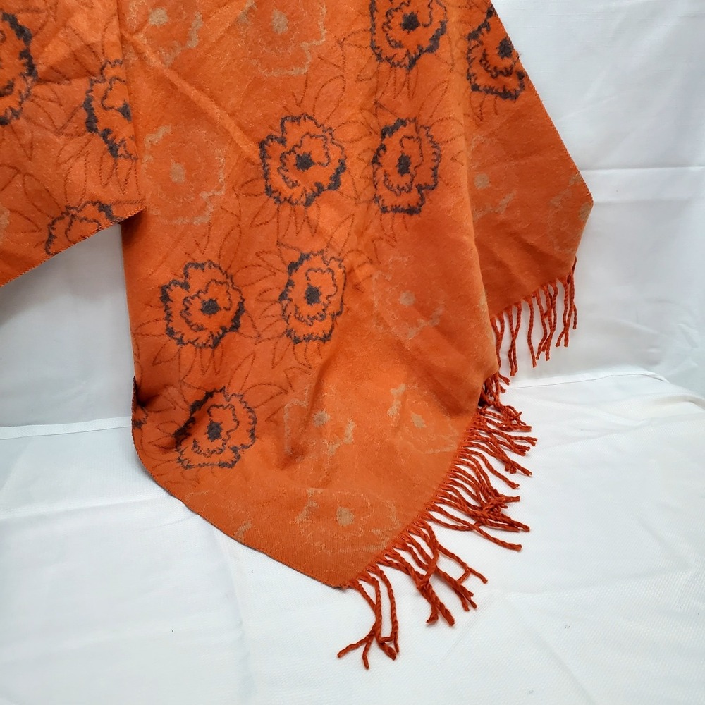 Pretty Persuasion●Beautifully Soft Autumn-Fall Floral Orange/Brown Scarf Or Wrap